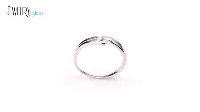 Jewellery - Ring made of white 14K gold with sparkly brilliant in clear colour смотреть онлайн