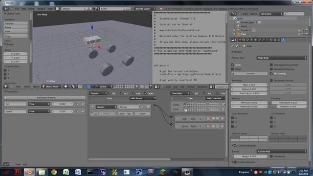 Vehicle Suspension Tutorial in the Blender Game Engine[2.69] смотреть онлайн