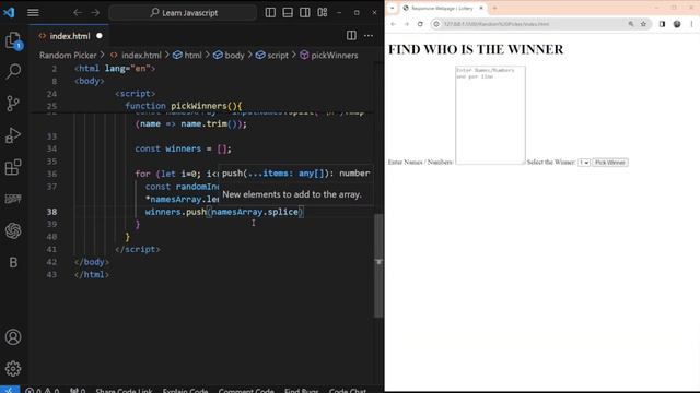 Randomly select the winners | Web Dev Project | giveaway winner webpage #javascript #html #css смотреть онлайн