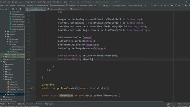 Bottom Sheet In Android studio | Bottom Sheet Dialog | Restaurant App Android Studio смотреть онлайн