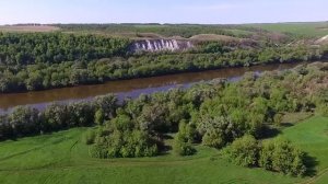 Река Дон с высоты птичьего полета в районе города Лиски