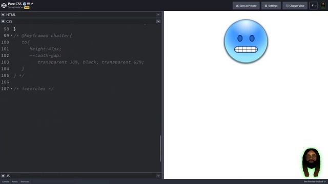 Pure CSS Cold-face ?Emoji | CSS Animation, CSS Art (speed art) смотреть онлайн