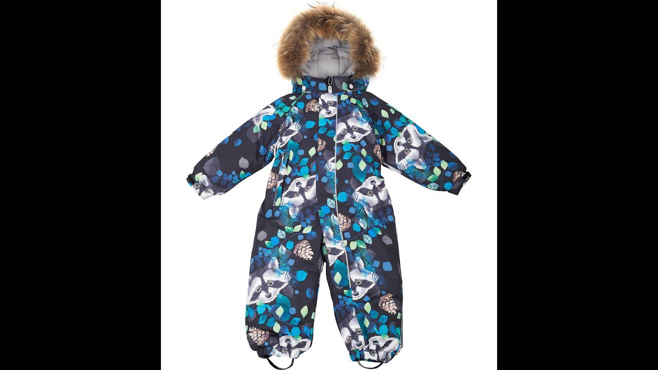 Зимний детский комбинезон POGO Kids сезона 2022, PG88161-1 (черный, еноты) для мальчиков смотреть онлайн