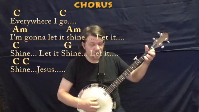 This Little Light of Mine (Spiritual) Banjo Cover Lesson in C with Chords/Lyrics смотреть онлайн