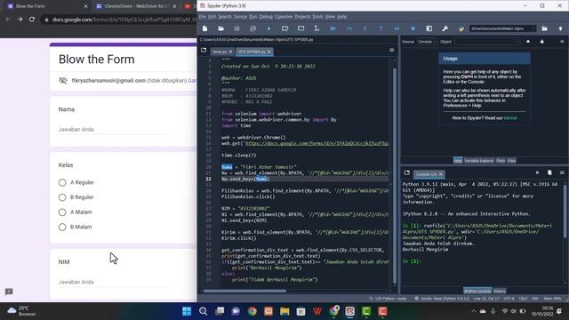 Cara menggunakan Selenium untuk mengisi otomatis google form(From selenium import webdriver) смотреть онлайн