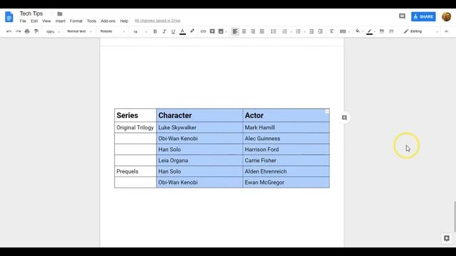Resizing Table Columns Or Rows In Google Docs