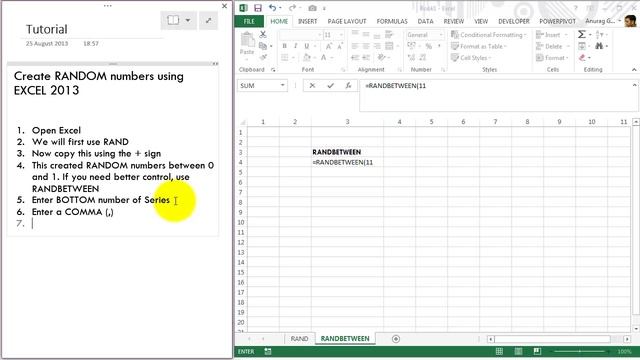How to use RAND and RANDBETWEEN in Excel 2013 смотреть онлайн