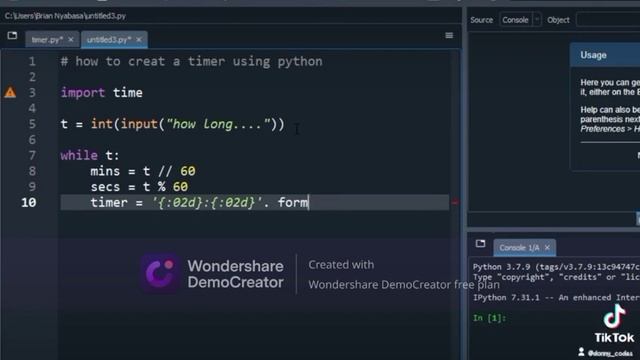 timer. easy python code to create a timer using python смотреть онлайн