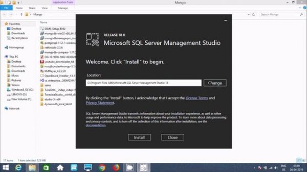Install sql server management studio 18