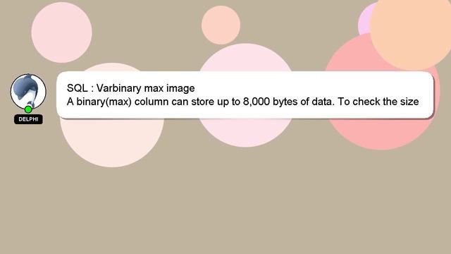 SQL : Varbinary max image смотреть онлайн