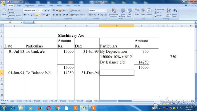 Depreciation accounts- Machinery a/c -Straight line method- Explain in Tamil смотреть онлайн