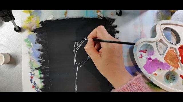 Рисуем балерину. Гуашь смотреть онлайн