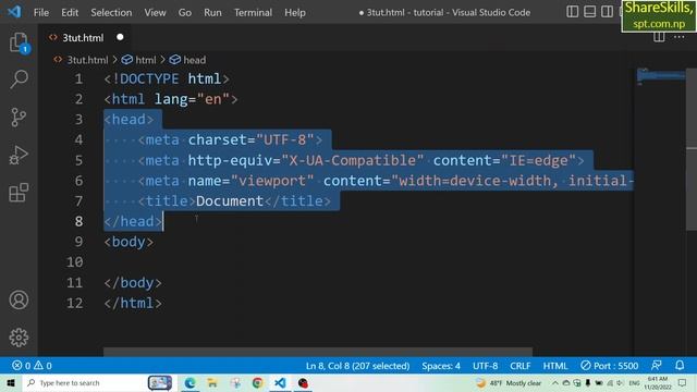 Video 3: About basic HTML Elements &Tags and Meta tags, keyword, UTF-8: र यसका महत्व смотреть онлайн