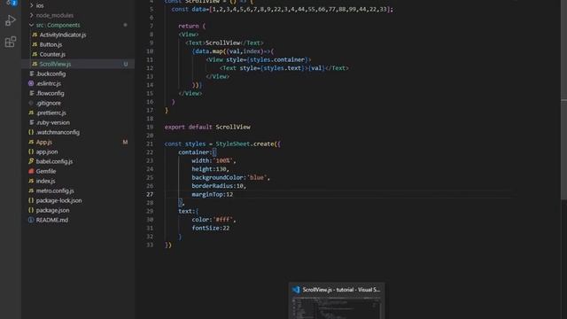 How to scroll list in react native | Scroll View смотреть онлайн