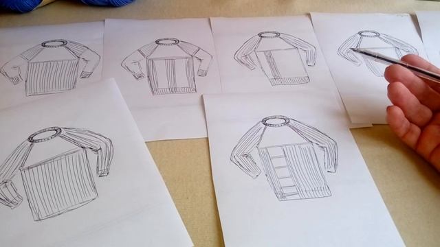 Мужской джемпер "Голубые дали" / Задумки, выбор модели, начальное распределение петель смотреть онлайн