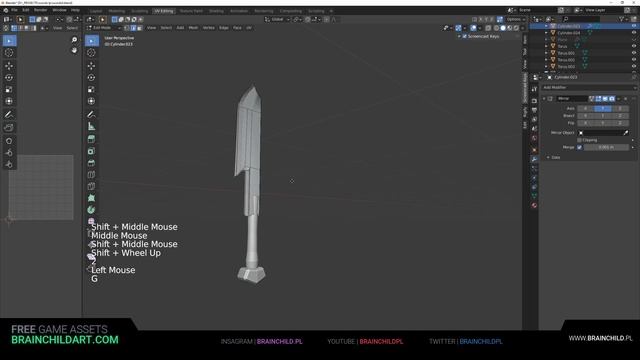 (BRAINCHILDART Armory #04) LOWPOLY Fantasy Weapons in Blender 2.90 | Blender Speed Modeling смотреть онлайн