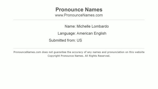 How to pronounce Michelle Lombardo (American English/US) - PronounceNames.com смотреть онлайн