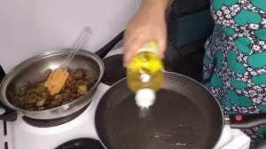 Жареная картошка с сушёными белыми грибами