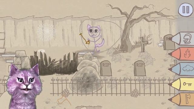 СТИКМЕН ПРОТИВ ЗОМБИ ХЭЛЛОУИН Draw a Stickman EPIC говорящая КОШКА ЛАНА играет смотреть онлайн