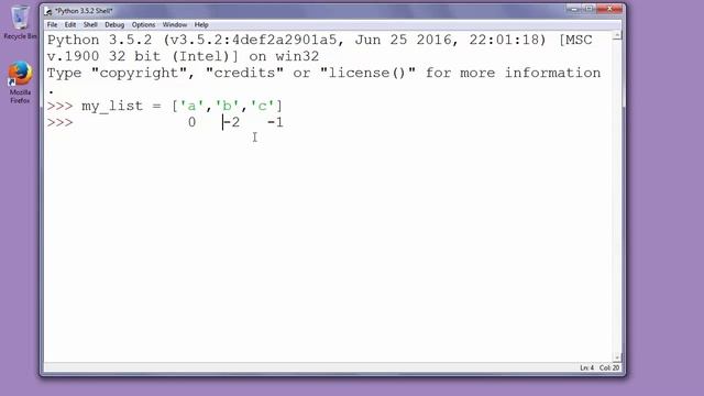 How to get last element from list in Python - example with using negative indexes смотреть онлайн
