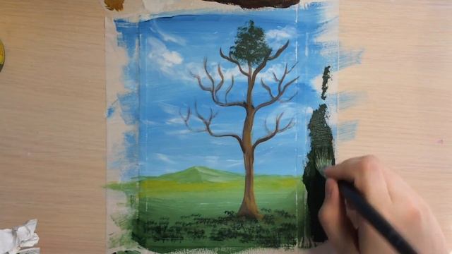 Как нарисовать дерево|| Урок для начинающих|| смотреть онлайн