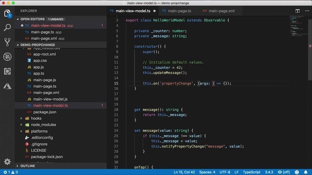 React to Property Changes in NativeScript Tutorial смотреть онлайн