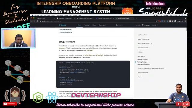 #DevTernShip React JS & Husky Setup Tech Meeting | Praveen Kumar Purushothaman смотреть онлайн