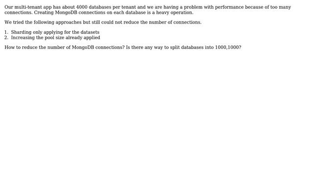 Multi-tenant reduce number of MongoDB connections смотреть онлайн