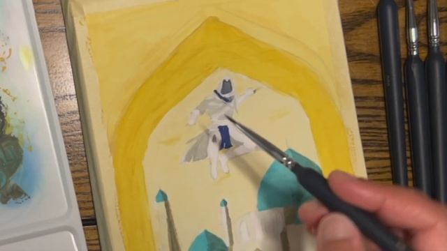 HIMI Gouache Paint Night at Home | Assassin's Creed Mirage FanArt and How to NOT draw a face смотреть онлайн