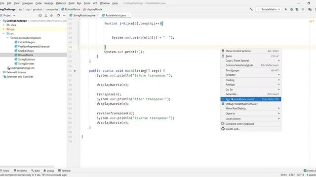 Coding Interview Question - Rotate Matrix 90 Degrees Counter-Clockwise | Two Different Ways смотреть онлайн