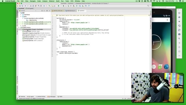 Android studio 3 - Create hello world App in Kotlin смотреть онлайн