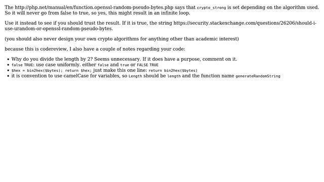 Code Review: Random String Generator using OpenSSL in PHP (3 Solutions!!) смотреть онлайн