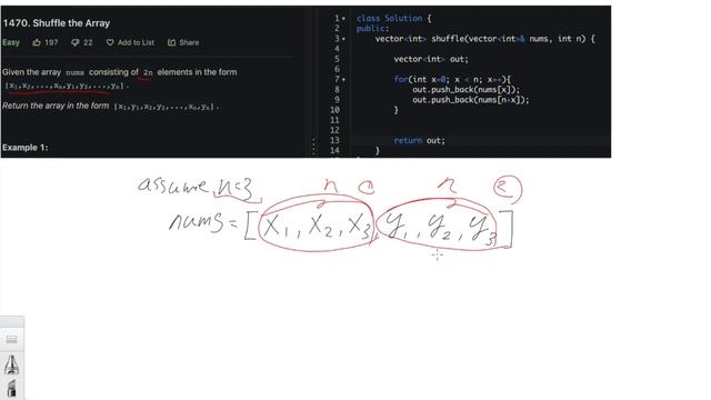 LeetCode 1470. Shuffle the Array смотреть онлайн
