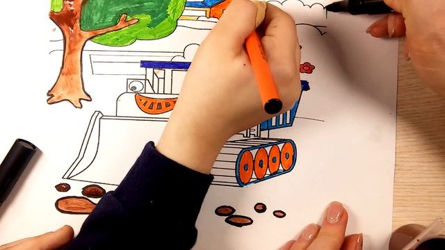 Как раскрасить машинку / Раскраска спецтехника / Coloring car / Детская Комната РАСКРАСКИ смотреть онлайн