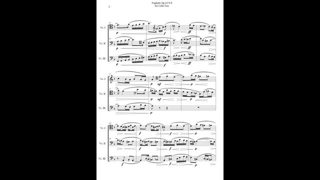 Max Reger - Fughette Op.44 N.8 for Cello Trio - Sheet Music смотреть онлайн