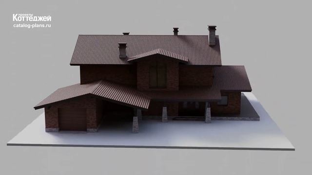Проект дома с мансардным этажом №62-38TCK2L. Два этажа, площадь 274м² смотреть онлайн