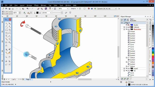 Projected Shape tools in Corel DESIGNER X6 смотреть онлайн