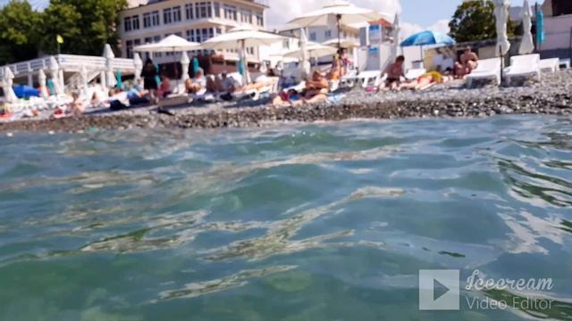 ?ЛАЗАРЕВСКОЕ СОЧИ.ул.Калараш, пляж "Лазурный", традиционный утренний заплыв! смотреть онлайн