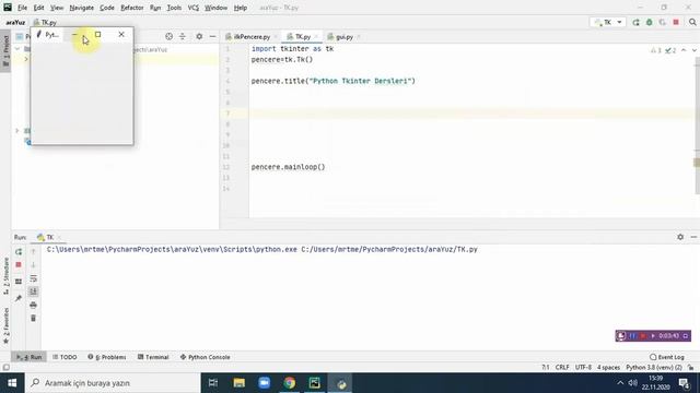 DERS-2: Tkinter Pencere Oluşturma ve Label Ekleme смотреть онлайн