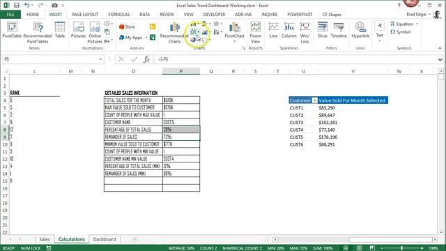 Create a Mini Pie Chart in Excel to Display a % of a Total смотреть онлайн