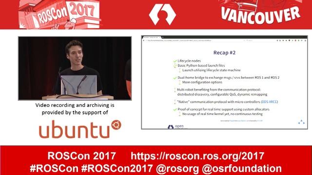 ROSCon 2017 Vancouver Day 1 The ROS 2 vision for advancing the future of robotics development смотреть онлайн