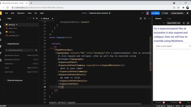 How to override the accordion using createMuitheme | react JS смотреть онлайн