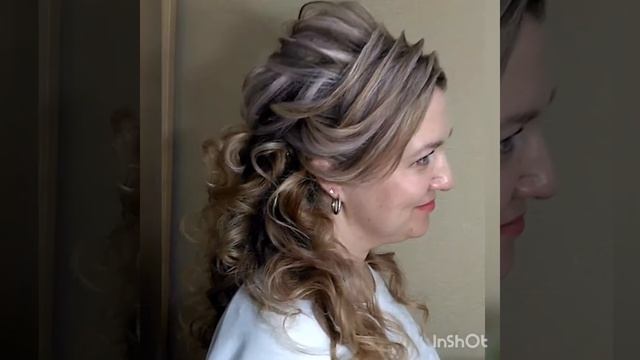 Прическа на длинные волосы.