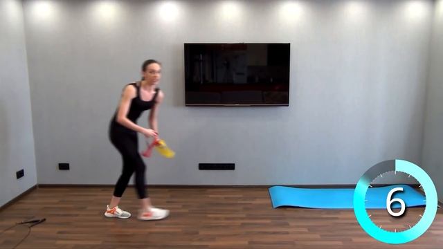 ХУДЕЕМ ДОМА!!! Тренировка для похудения с фитнес резинкой. смотреть онлайн