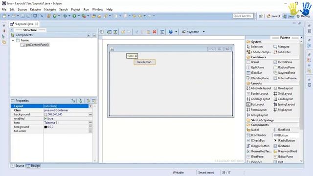 Урок 72.ч1. Менеджери Розміщень елементів у вікні - FlowLayout, AbsoluteLayout, BorderLayout смотреть онлайн