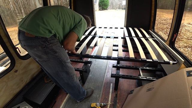 Shuttle Bus Conversion 2 - Building the Bed with Storage смотреть онлайн