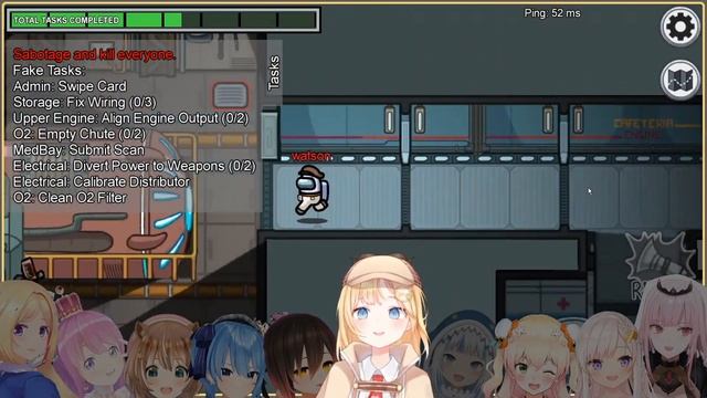 Amelia and Gura Swap Roles in Among Us смотреть онлайн