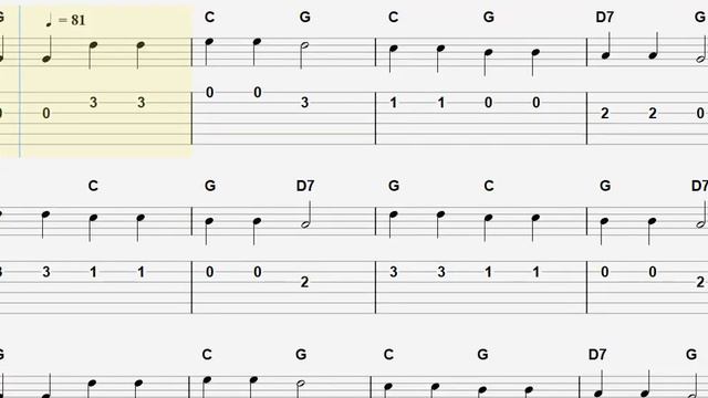 Twinkle, Twinkle Little Star GUITAR TAB