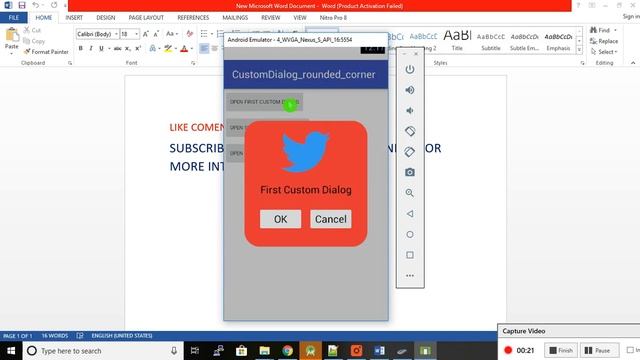 android custom dialog rounded corner and border смотреть онлайн