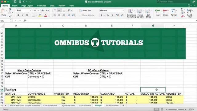 Excel - Cut a Column and Insert a Column for PC and Mac смотреть онлайн